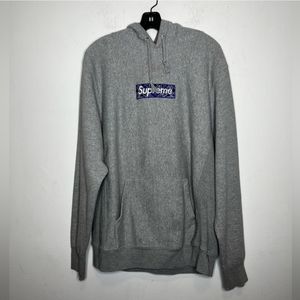 Supreme Bandana Box Logo Hoodie FW19 Heather Gray - X Large